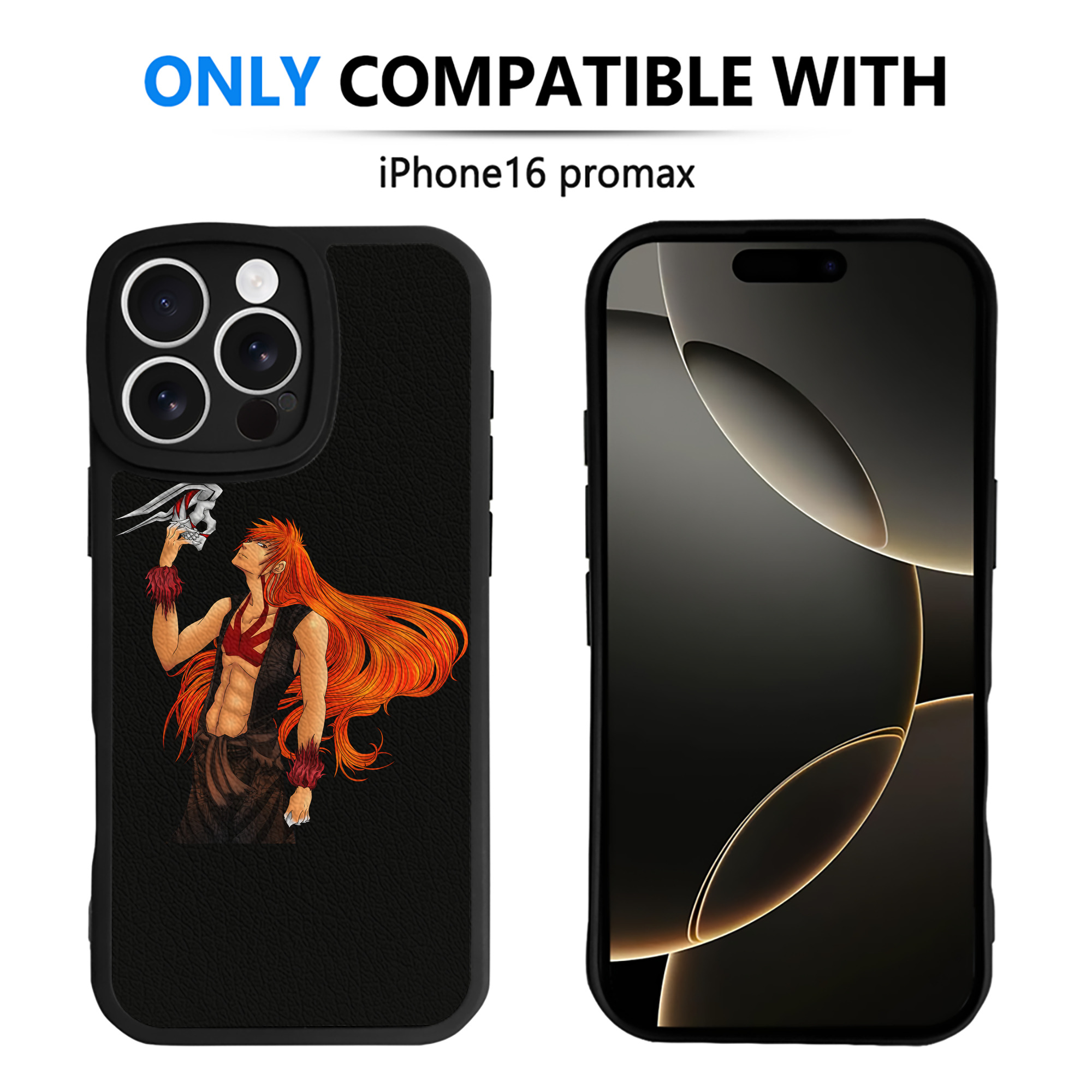 ブリーチ 黒崎一護（くろさき いちご）BLEACH Kurosaki Ichigo 【iPhone 16シリーズ対応】シリコンスマホケース（レザー調） 材質：シリコン